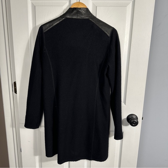 Eileen Fisher wool and leather jacket, asymmetrical, size small, fall - Picture 7 of 11